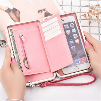 Women's Purse PU Leather Wallet Bag Card&ID Money Clamps Cash Clip Billfold Lady