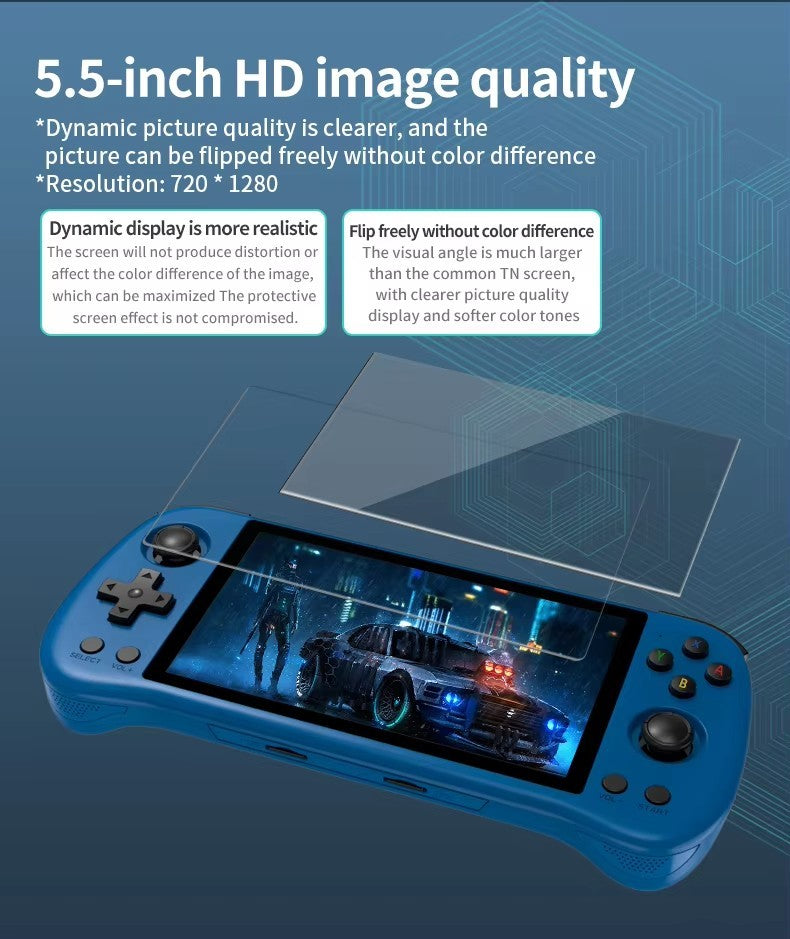 Powkiddy X55 64GB -256GB SD : Retro Handheld Game Console 5.5 inch Screen