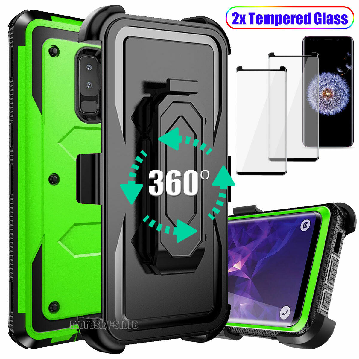 For Samsung Galaxy S9 S9 Plus Case Holster Clip Rugged Hard Cover - Thumbnail 3