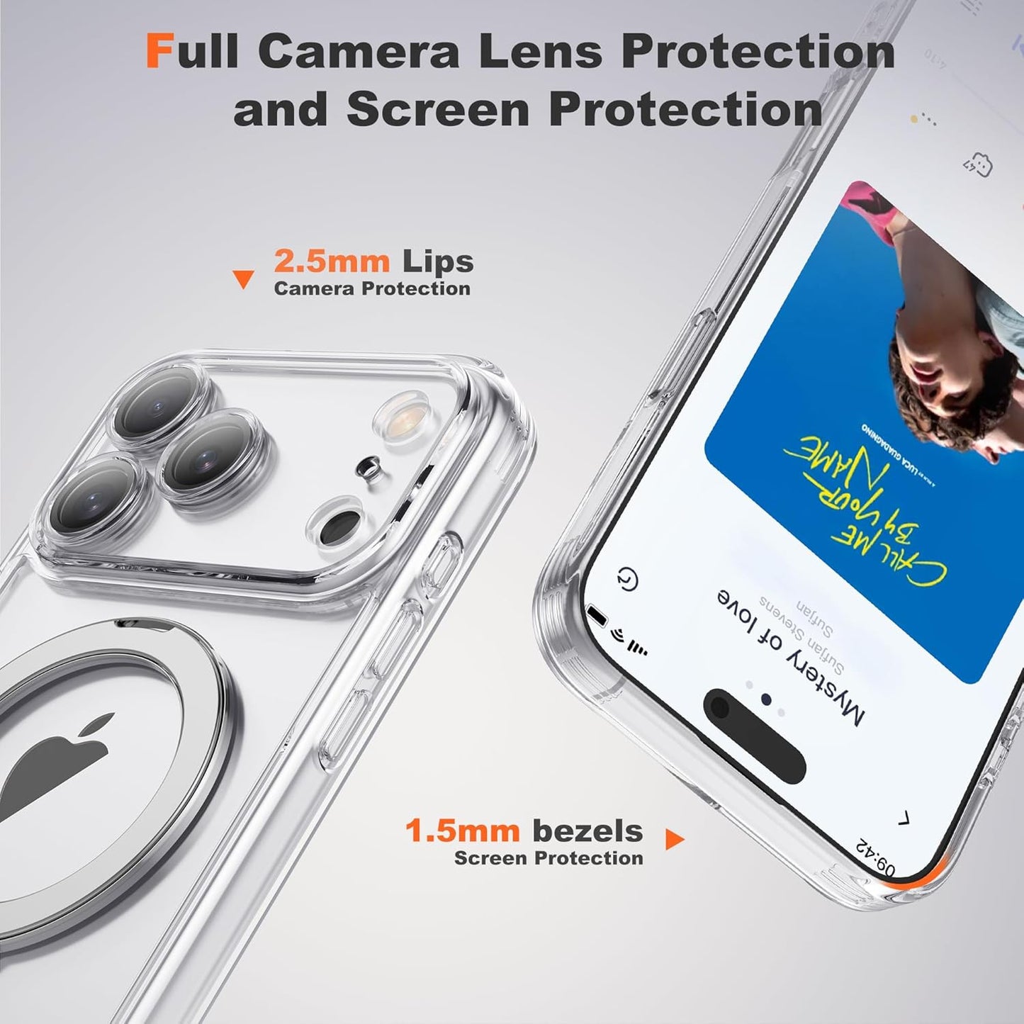 Compatible with Iphone 17 Pro Max Case with 360° Spin Magnetic Ring Stand [Compa