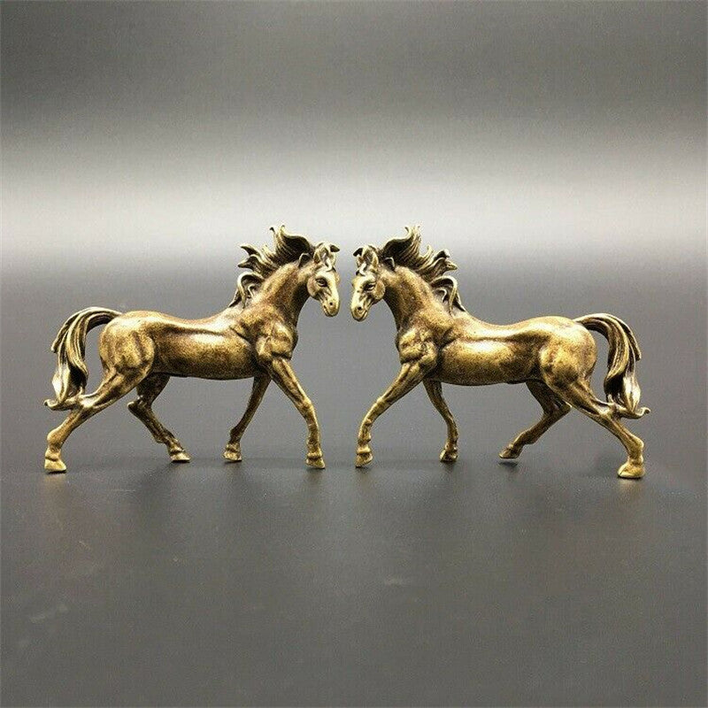 Solid Brass Horse Statue Ornament Collection Miniature Collectible Gift Decor