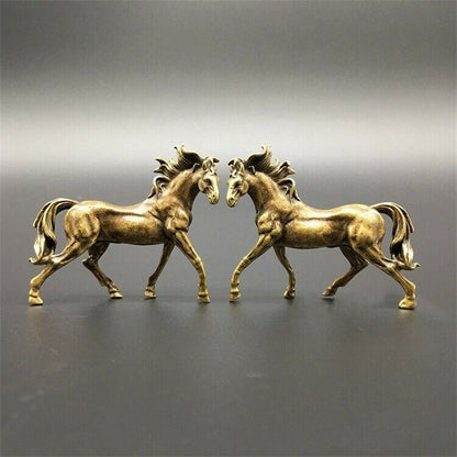 Solid Brass Horse Statue Ornament Collection Miniature Collectible Gift Decor