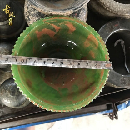 China Ancient Handicrafts Jade Green Bowl Collection Carving Statue Ornament