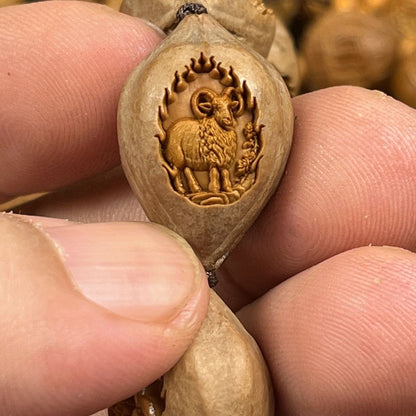 Olive Nut Natural Skin Handmade 12 Zodiac Animals Bracelet Wenwan Jewelry