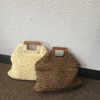 Fashion Bag Summer Beach Bag Large Handbag Handmade Straw Bag Rattan Travel Tote
