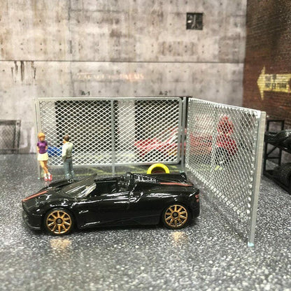 2Pcs 1/64 Fences Diorama Car Model Toy Diorama Simulation Scenery Display Tools