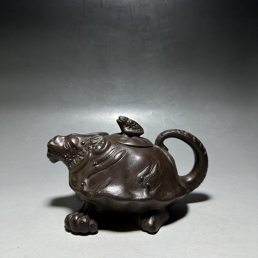 Yixing Zisha Clay Teapot Dragon Turtle Pot Made By Emperor Qianlong 450ml