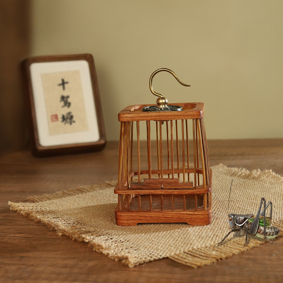Chinese Handmade Bamboo Wood Insect Cricket Cicada Grasshopper Cage