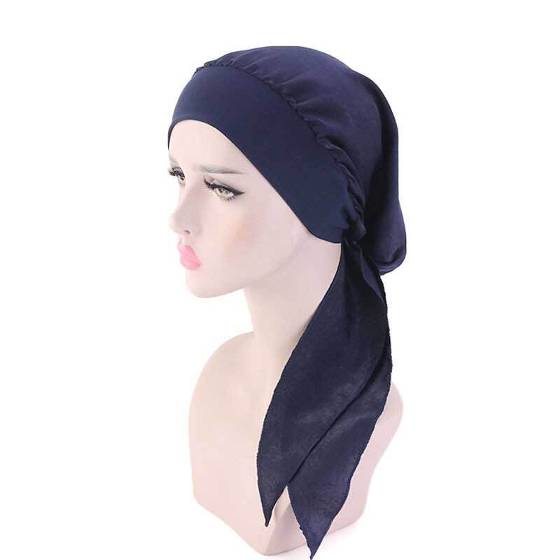 Womens Muslim Hijab Cancer Chemo Hat Turban Hair Loss Head Wrap Scarf Bandana*US