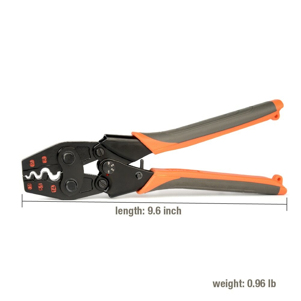 IWISS Ratchet Crimping Tool for Non-Insulated Terminals AWG 22-6 Polished Jaw