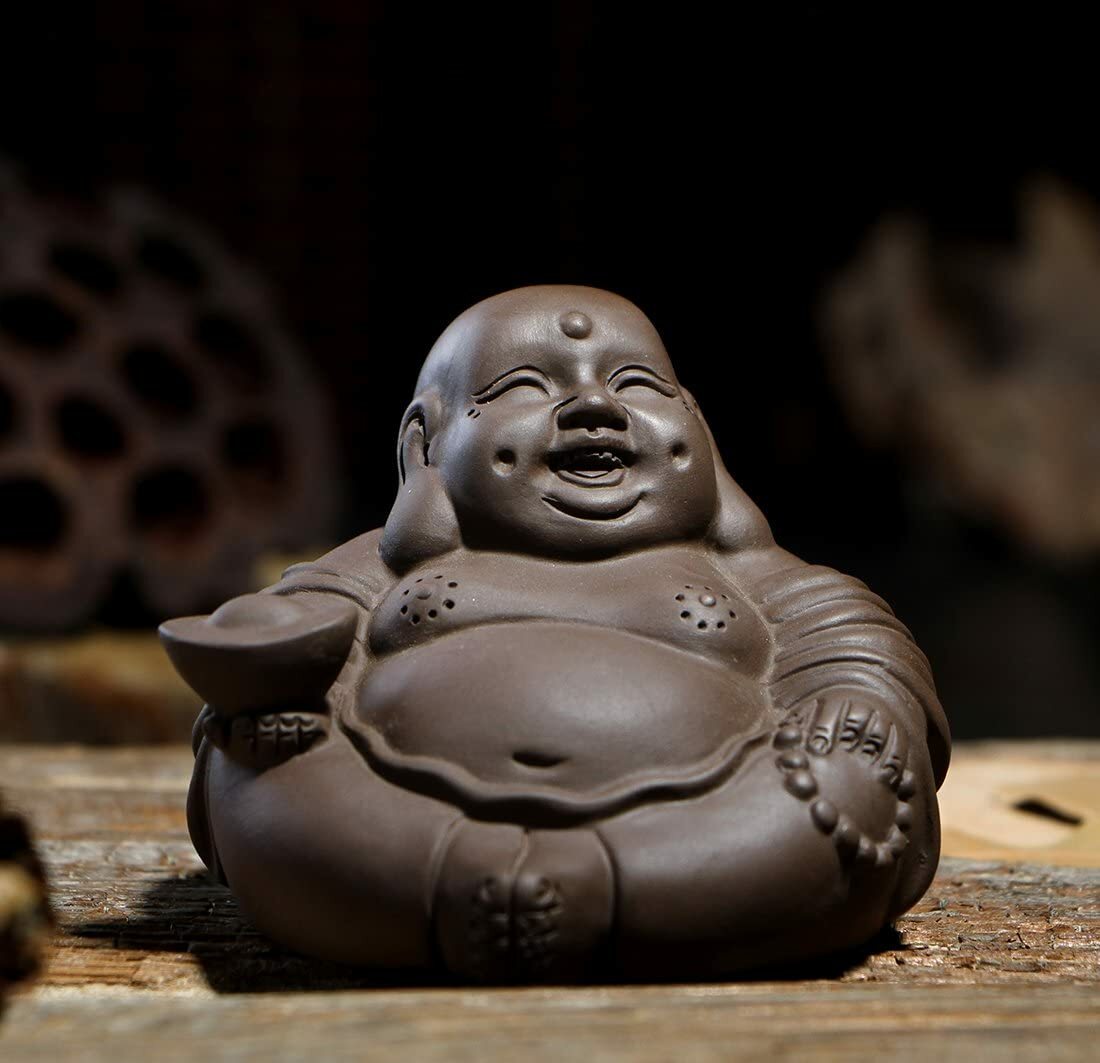 8.5cm Handmade Kungfu Tea Set Chinese Purple Clay Maitreya Tea Pet Accessories