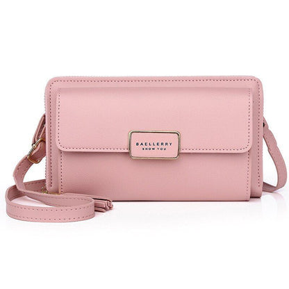 Handbags Large Shoulder Bags Hasp Zipper Purse 6.5Inch Phone Clutch Card Holder