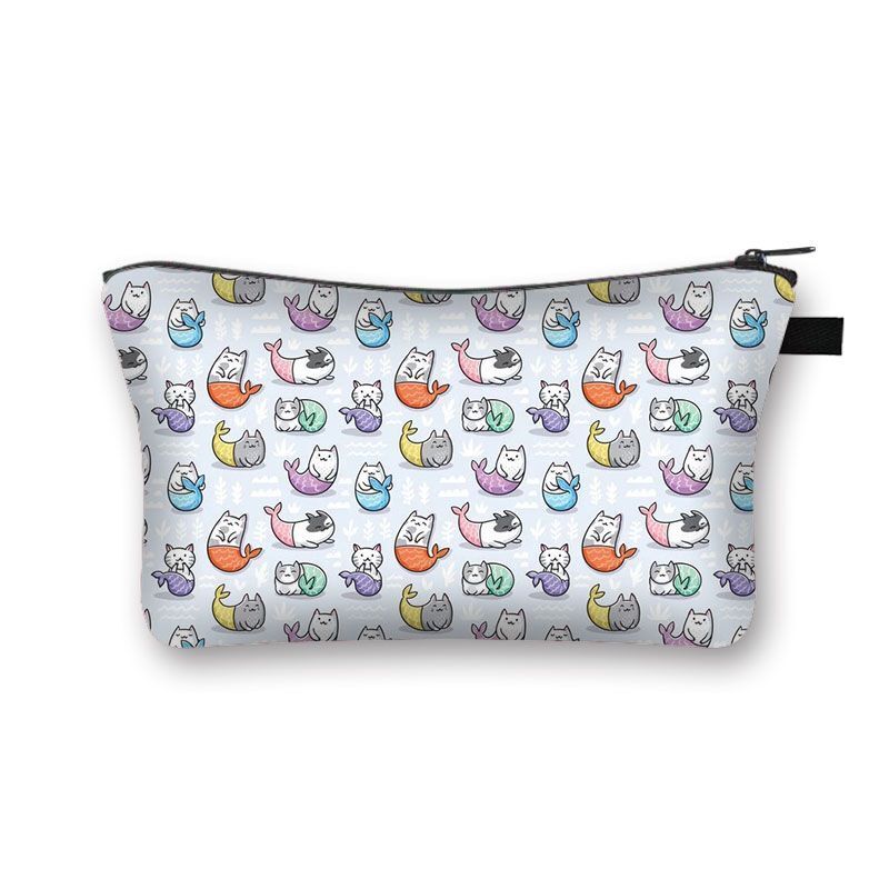 Cute Cat Print Cosmetic Case Makeup Bags Cosmetic Bags Travel Storage Organizers