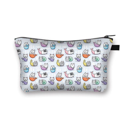 Cute Cat Print Cosmetic Case Makeup Bags Cosmetic Bags Travel Storage Organizers