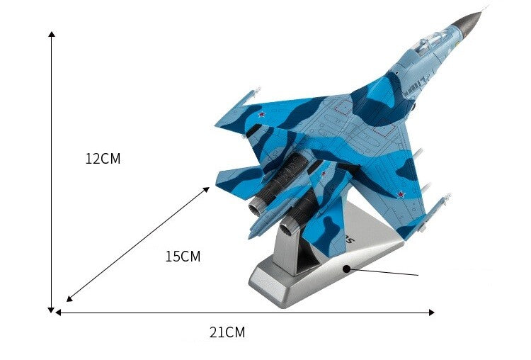 1/100 Scale Russian Air Force SU-30MKK Aircraft Diecast Metal + Plastic Model