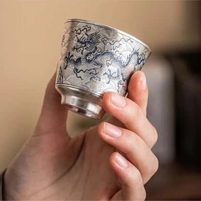 2025 Chinese Dragon-Pattern Tea Cup Chinese Kung Fu Tea Set Household