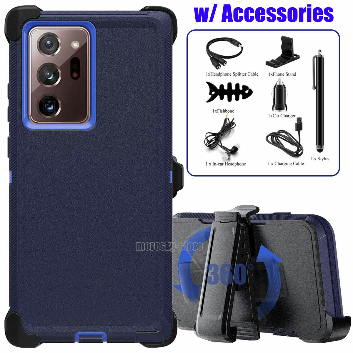 For Samsung Galaxy Note20 Ultra 5G Belt Holster Case Phone Cover + Accessories