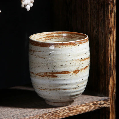 1pc 3.03" Retro Handmade Glaze Tea Cup Kung Fu Teacup Large-capacity Ceramic Cup