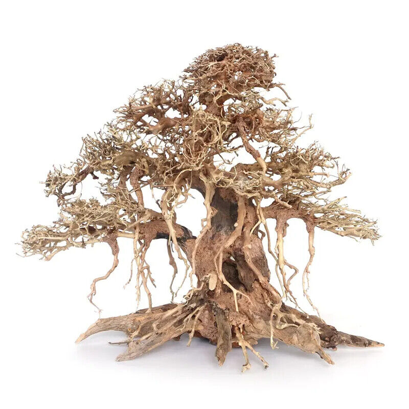 Aquarium Ornament Wood Bonsai Christmas Tree Tank Moss Trunk Driftwood DIY Decor