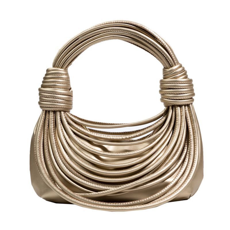 Shoulder Bags Stylish Line Knotted Handle Handbag Purse Synthetic Crossbody Bag