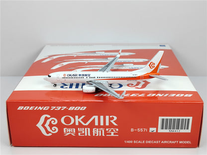 1:400 JC Wings OKAIR BOEING B737-800 Passenger Airplane Diecast Model