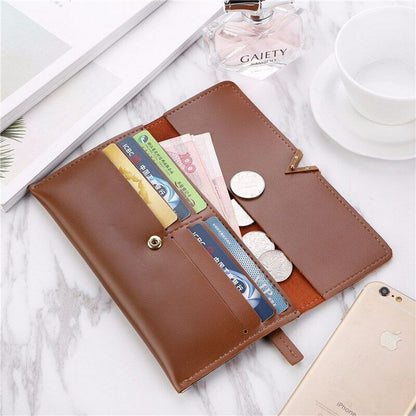 Women Handbag Money Card Holders Leather Clamps Coin Purses Clutch Female Wallet