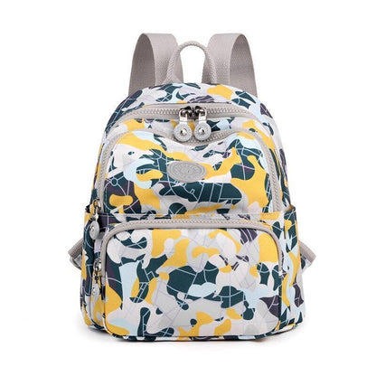 Small Backpacks Waterproof Flower Printing Shoulder School Bags Nylon Rucksack