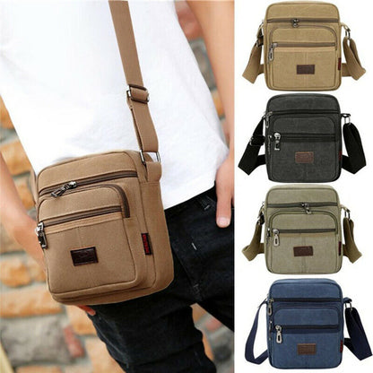 Retro Shoulder Bag Flip Casual Messenger Canvas Fashion Zipper Multifunctional