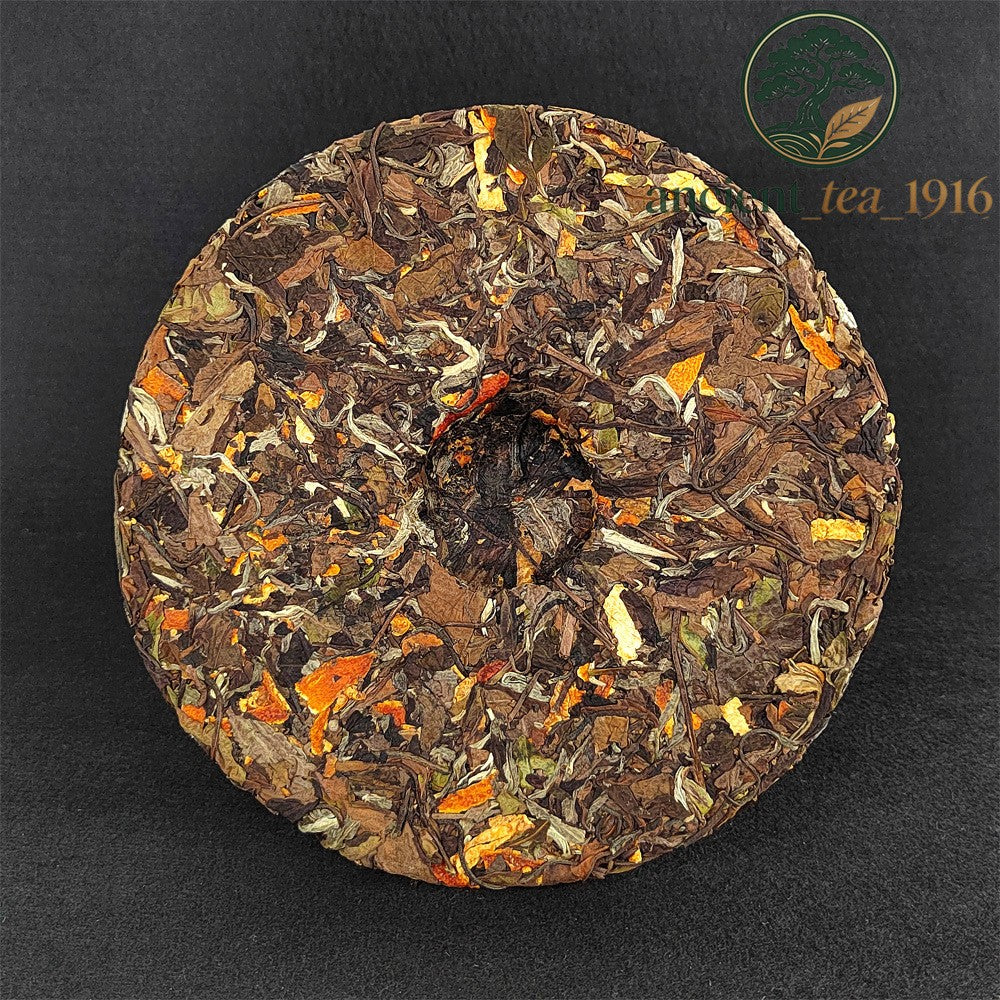 357g 2022 Chenpi White Tea Cake Yi Wu Small Green Mandarin Orange White Tea