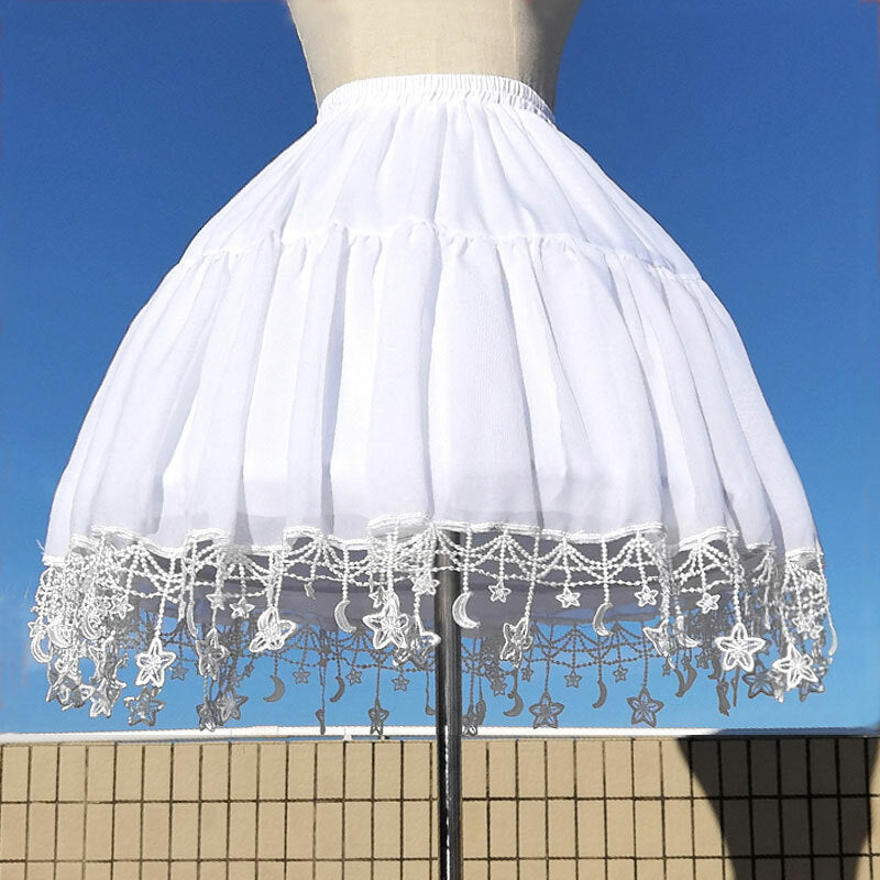 Women Girls Lolita Hoop Skirt Crinoline Lace Petticoat Cosplay Underskirt