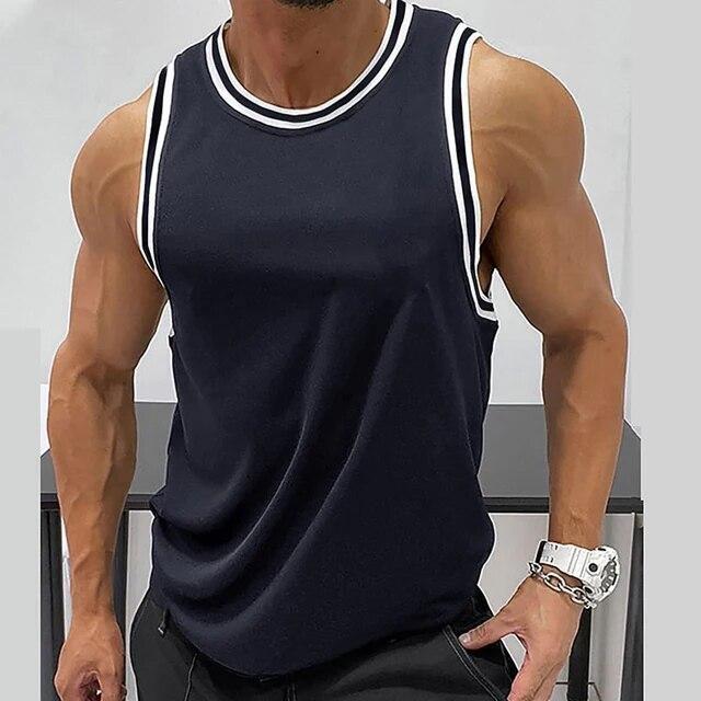 Men's Sleeveless Muscle Tank Top Shirt Arm Top Tank Top Fitness Bib Shirt GYM