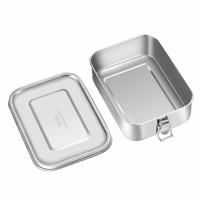 Lunch Container Stainless Steel Food Snack Storage Boxes Eco-friendly Rectangle