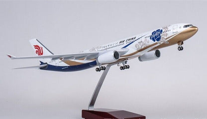 47CM AIR CHINA AIRBUS A330 Passenger Plane Led Sound Light Resin Aircraft Model