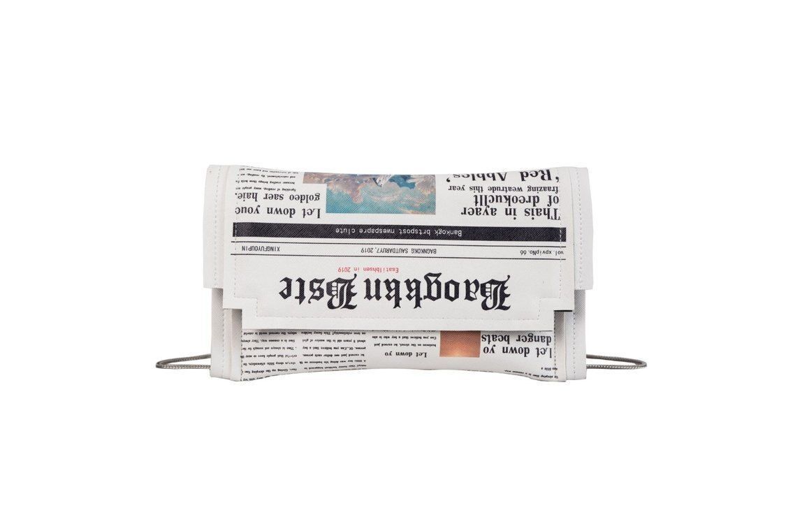 Newspapers Print Clutch Bags Envelope Bag Shoulder Bag Purse Evening Bags Wallet
