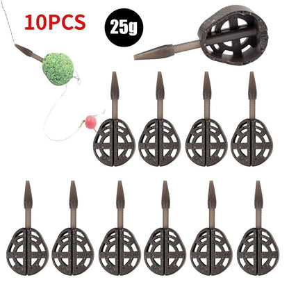 25/35g Inline Method Feeder Mold Bait Thrower Bait Plumb Set Zinc Alloy Carp Kit