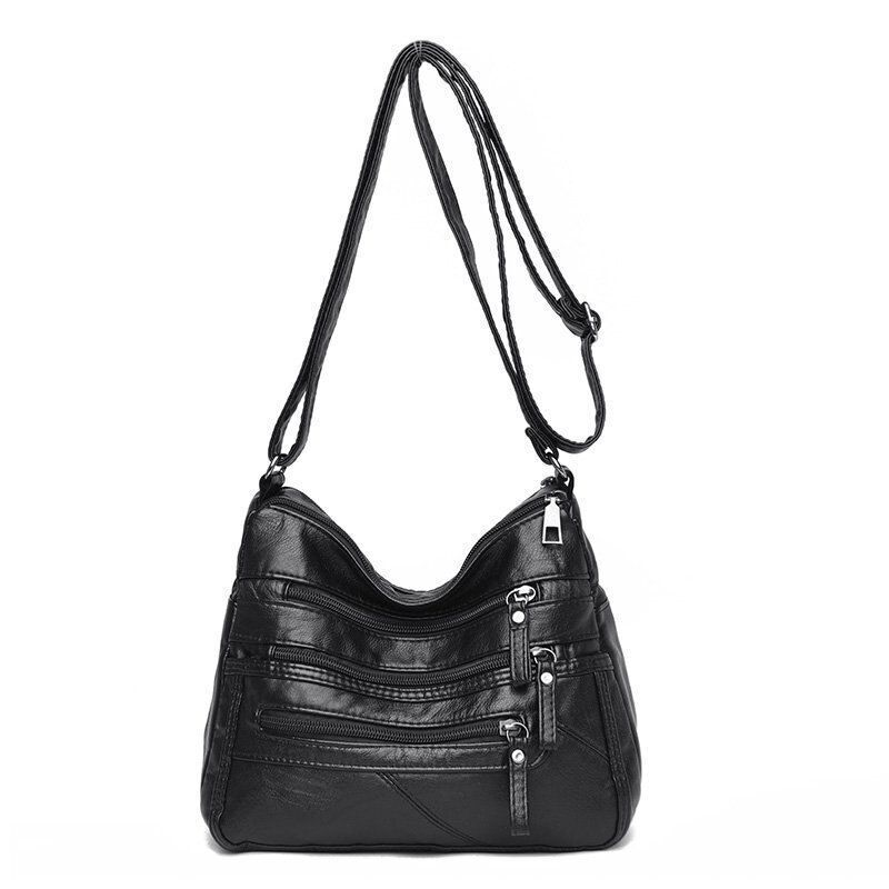 High Quality Soft Leather Shoulder Bags Multi-Layer Crossbody Bag Handbag Purse