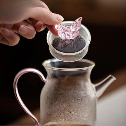 Glass Butterfly Cover Kettle Teapot Household Teapot -