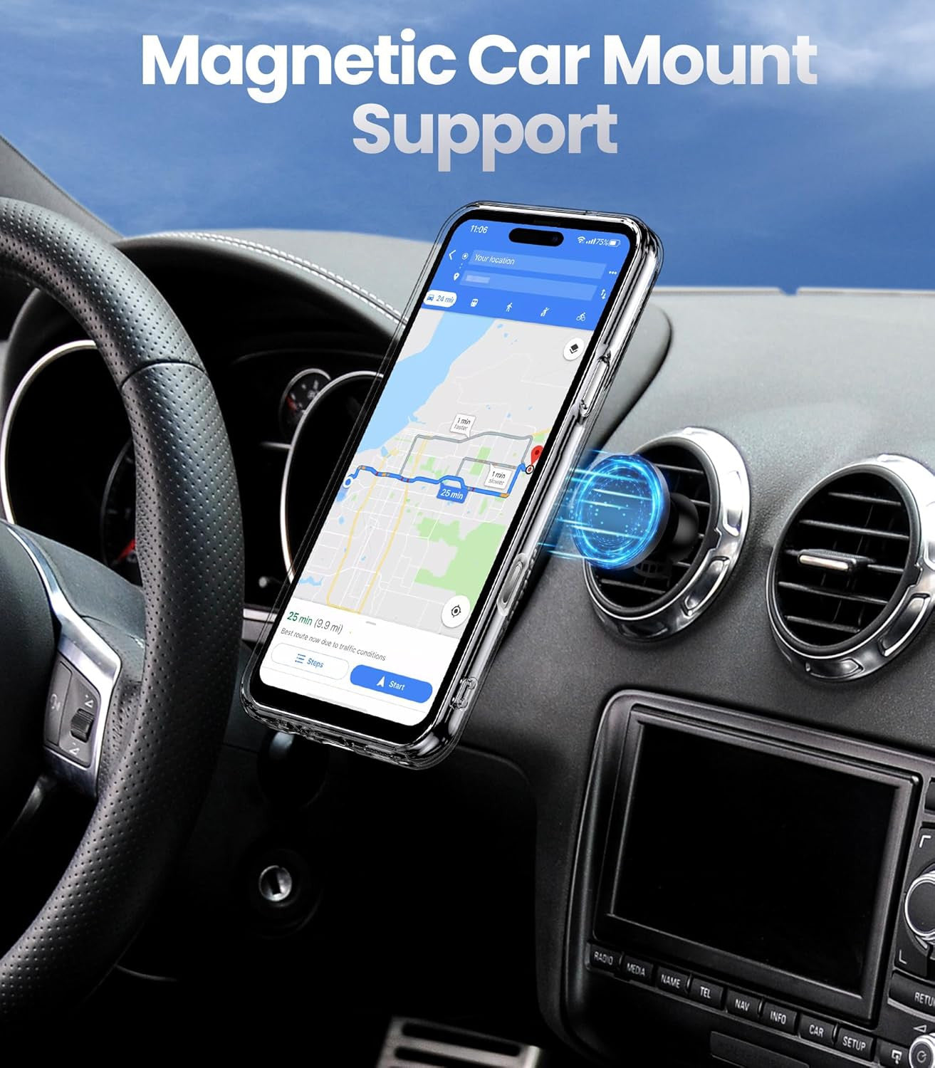 for Iphone 17 Case with Stand, Phone Case Clear with Double Ring Holder [Adjusta