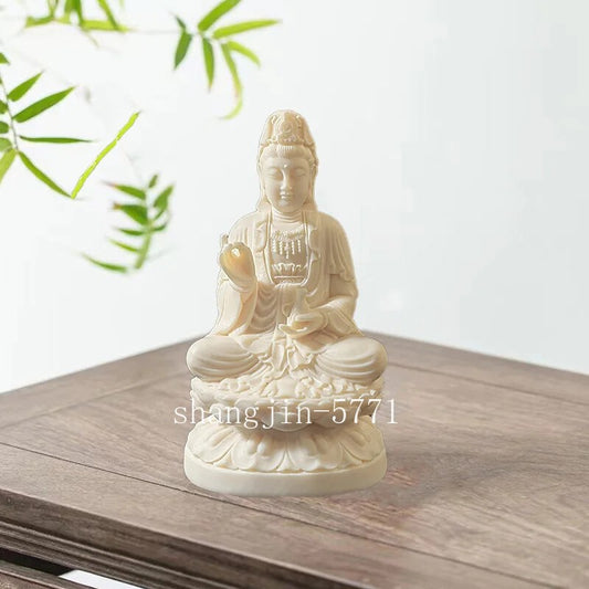 Lianhua Guanyin Bodhisattva Buddhist Statue Chinese Buddha Resin Sculpture
