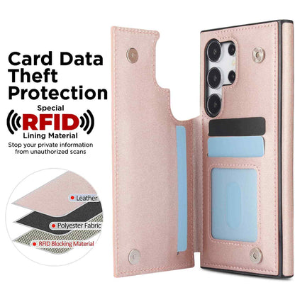 For Samsung Galaxy S25 S24 S23 S22 S21 S20 Ultra Case, Flip Folio Leather Wallet