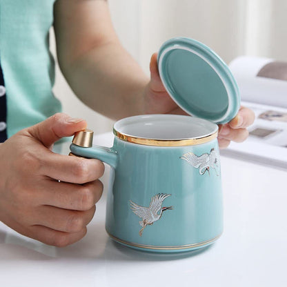 420ml Filter Water Mug Home Office Tea Water Separation Tea Cup Kung Fu Tea Set