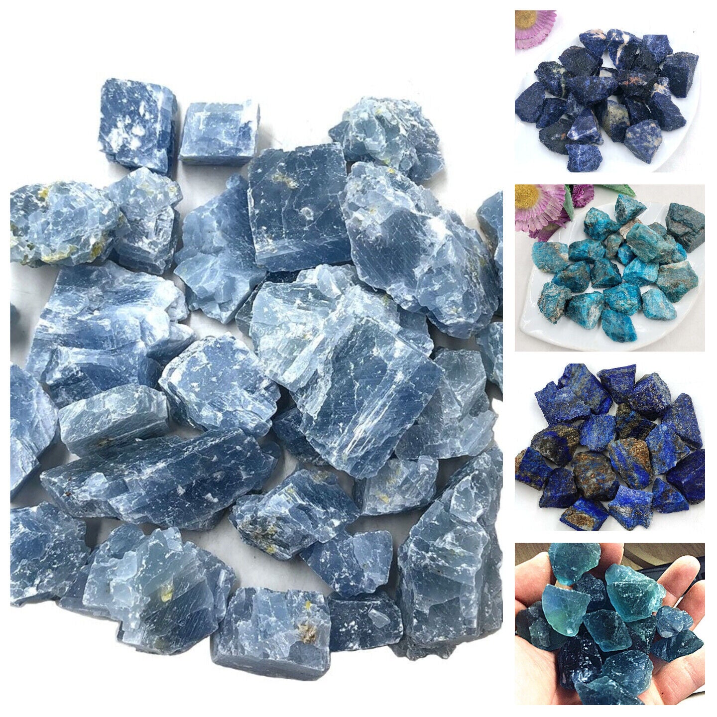 Quartz Crystal Rock Natural Lapis Lazuli Raw Rough Healing Stones Specimen 2-3cm