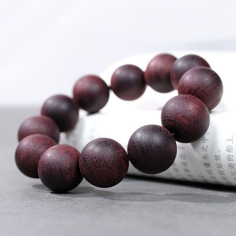 Vietnam Nha Trang Dragon Belly Frosted Red Agarwood Bracelet Red Earth Wood Bead