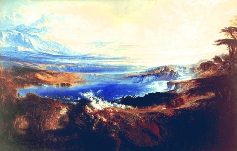 Dream-art Oil painting John-Martin-The-Plains-of-Heaven wonderful landscape art
