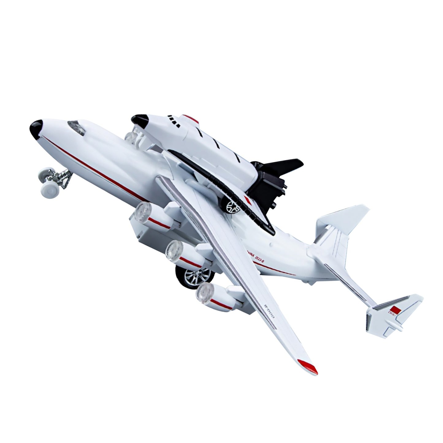 1/400 Soviet An-225 Plane w/Buran Orbiter Model Sound Light Pull Back Toy Decor.