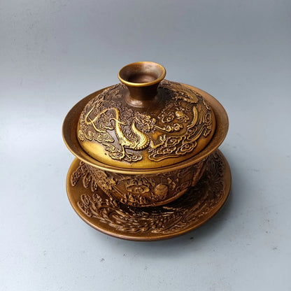 Chinese Tea Set Classical Cover Bowl Teacup Handicraft With Cover Bowl Dish