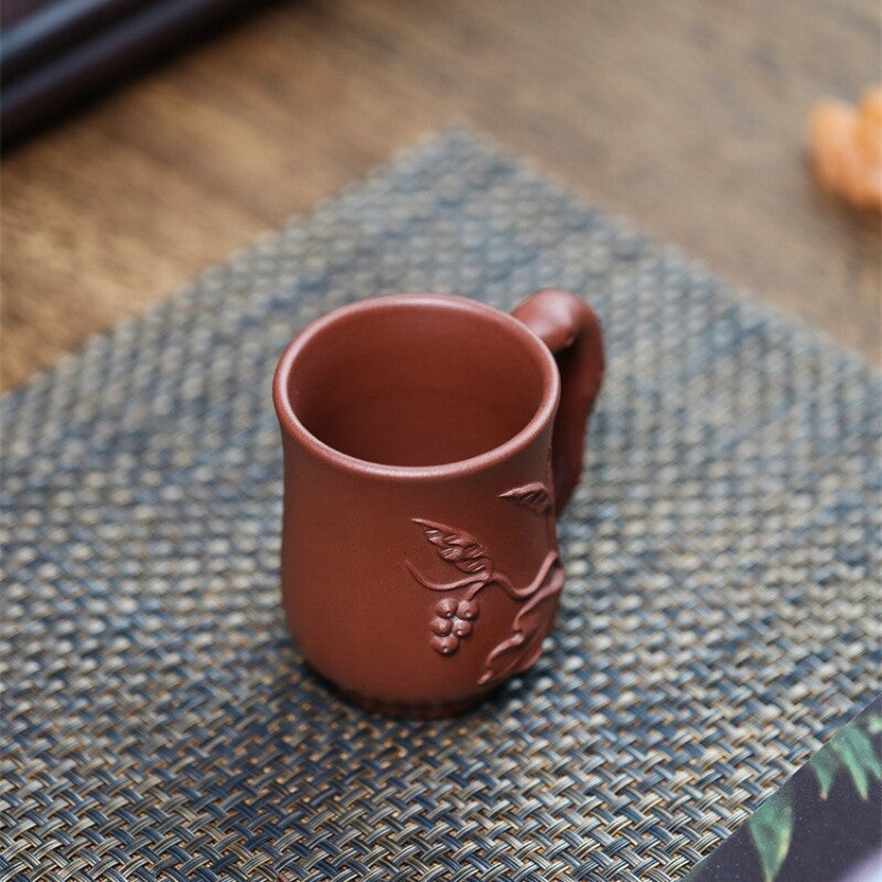 Master Cup With Handle Real Yixing Zisha Purple Clay Tea Cup Marked Office Cups