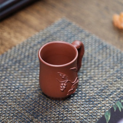 Master Cup With Handle Real Yixing Zisha Purple Clay Tea Cup Marked Office Cups