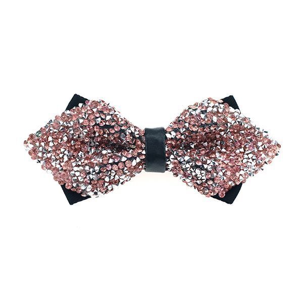 Men Bowtie Diamond Luxury Crystal Gem Tie Fashion Wedding Party Neckwear Banquet