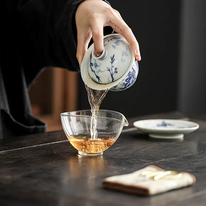 Chinese Tradition Ceramic Gaiwan Teacup Handmade Porcelain Hand-painted